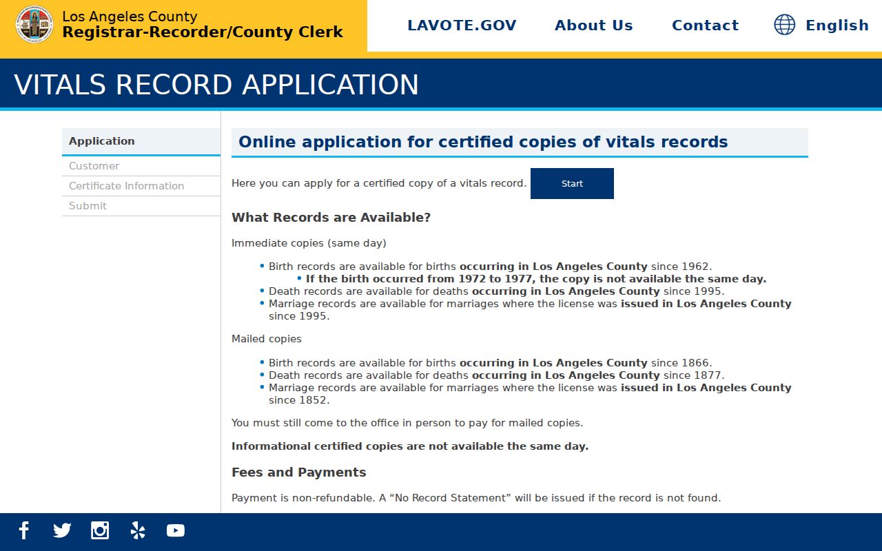Baldwin Park people search using Los Angeles County vital records application