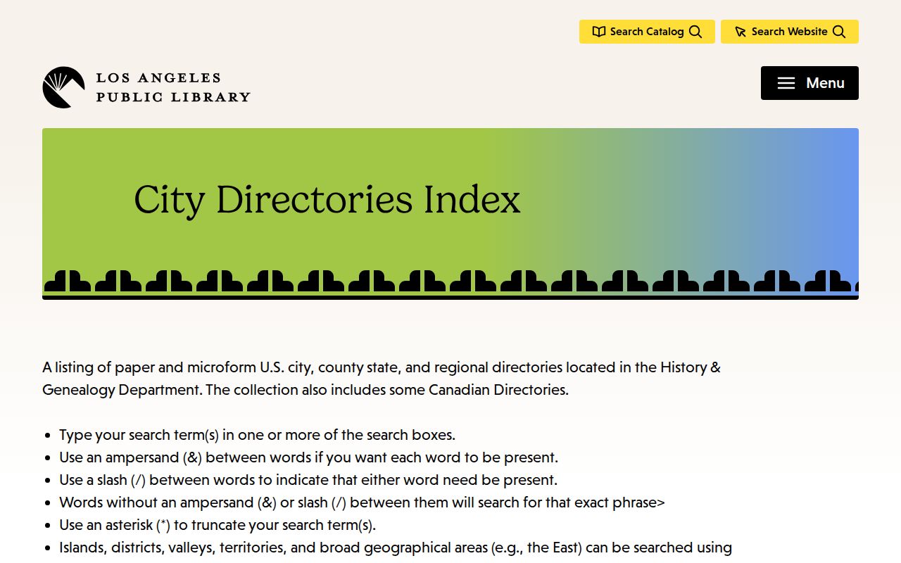Baldwin Park people directories LAPL city directories index